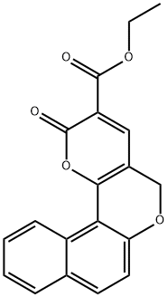 2-OXO-2H,5H-1,6-DIOXA-BENZO[C]PHENANTHRENE-3-CARBOXYLIC ACID ETHYL ESTER Struktur