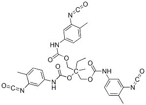 2-ethyl-2-[[[[(3-isocyanato-4-methylphenyl)amino]carbonyl]oxy]methyl]propylene (3-isocyanato-4-methylphenyl)carbamate Struktur