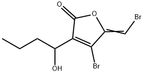 2(5H)-Furanone, 4-broMo-5-(broMoMethylene)-3-(1-hydroxybutyl)- Struktur