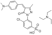 1-(2-CHLORO-5-SULFOPHENYL)-3-METHYL-4-(4-DIMETHYLAMINOBENZYLIDENE)-2-PYRAZOLIN-5-ONE TRIETHYLAMMONIUM SALT Struktur