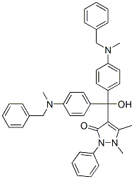 1,2-Dihydro-4-[hydroxybis[4-[methyl(phenylmethyl)amino]phenyl]methyl]-1,5-dimethyl-2-phenyl-3H-pyrazol-3-one Struktur