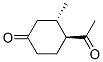 Cyclohexanone, 4-acetyl-3-methyl-, trans- (9CI) Struktur