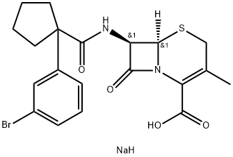 sodium 7-[[1-(3-bromophenyl)cyclopentanecarbonyl]amino]-3-methyl-8-oxo -5-thia-1-azabicyclo[4.2.0]oct-2-ene-2-carboxylate Struktur