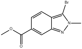 methyl 3-bromo-2-methyl-2H-indazole-6-carboxylate Struktur