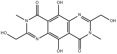 Pyrimido[4,5-g]quinazoline-4,9-dione,  3,8-dihydro-5,10-dihydroxy-2,7-bis(hydroxymethyl)-3,8-dimethyl- Struktur