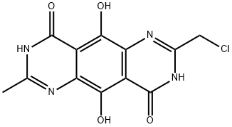 Pyrimido[4,5-g]quinazoline-4,9-dione,  2-(chloromethyl)-1,6-dihydro-5,10-dihydroxy-7-methyl-  (9CI) Struktur