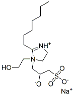 2-heptyl-1-(2-hydroxyethyl)-1-(2-hydroxy-3-sulphonatopropyl)-2-imidazolinium, monosodium salt  Struktur