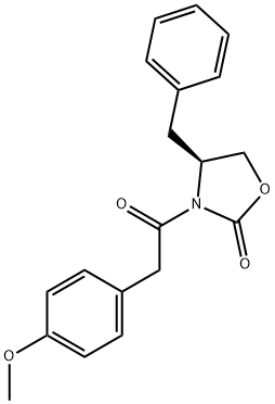 (S)-4-Benzyl-3-[2-(4-methoxyphenyl)acetyl]-2-oxazolidinone Struktur