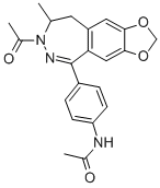 1-(4-Acetylaminophenyl)-3-acetyl-4-methyl-7,8-methylenedioxy-3,4-dihyd ro-5H-2,3-benzodiazepine Struktur