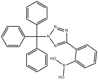 [2-[2-(TRIPHENYLMETHYL)-2H-TETRAZOL-5-YL]PHENYL]BORONIC ACID Structure