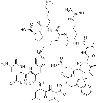 H-ALA-ASN-PHE-LEU-VAL-TRP-GLU-ILE-VAL-ARG-LYS-LYS-PRO-OH Struktur