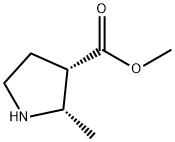 3-Pyrrolidinecarboxylicacid,2-methyl-,methylester,(2S-cis)-(9CI) Struktur