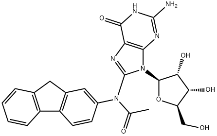 8-[Acetyl(9H-fluoren-2-yl)amino]guanosine Struktur