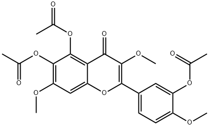 5,6-Bis(acetyloxy)-2-[3-(acetyloxy)-4-methoxyphenyl]-3,7-dimethoxy-4H-1-benzopyran-4-one Struktur