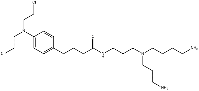 N-(3-((4-Aminobutyl)(3-aminopropyl)amino)propyl)-4-(bis(2-chloroethyl) amino)benzenebutanamide Struktur