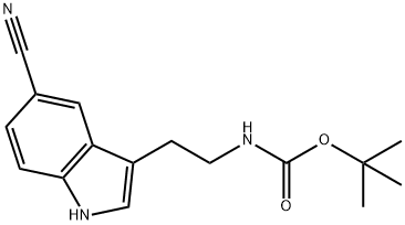 (2-(5-氰基-1H-吲哚-3-基)乙基) 氨基甲酸叔丁酯, 144035-34-7, 結(jié)構(gòu)式