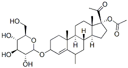 17-acetoxy-3-(glucopyransosyl)oxy-6-methylpregn-4-en-20-one Struktur