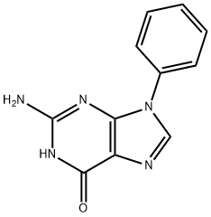 6H-Purin-6-one, 2-amino-1,9-dihydro-9-phenyl- Struktur