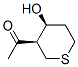 Ethanone, 1-(tetrahydro-4-hydroxy-2H-thiopyran-3-yl)-, (3R-cis)- (9CI) Struktur