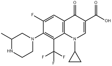 3-Quinolinecarboxylic acid, 1-cyclopropyl-6-fluoro-1,4-dihydro-7-(3-Methyl-1-piperazinyl)-4-oxo-8-(trifluoroMethyl)- Struktur