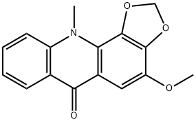 4-Methoxy-11-methyl-1,3-dioxolo[4,5-c]acridin-6(11H)-one Struktur