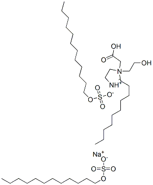 sodium 1-(carboxymethyl)-4,5-dihydro-1-(2-hydroxyethyl)-2-nonyl-1H-imidazolium dodecyl sulphate  Struktur