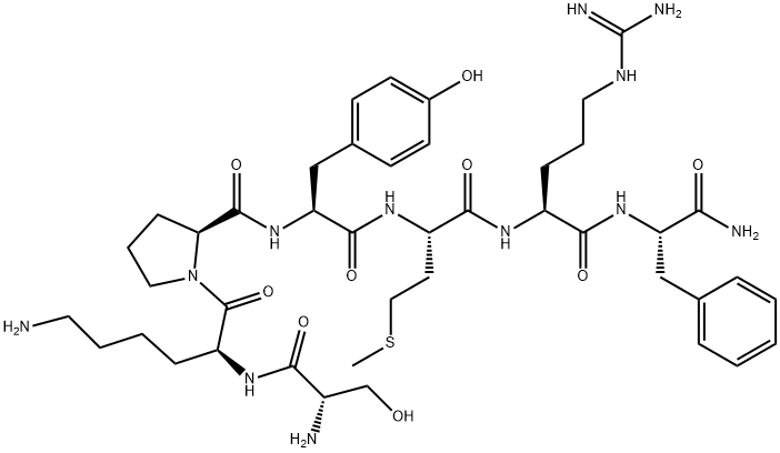 seryl-lysyl-prolyl-tyrosyl-methionyl-arginyl-phenylalaninamide Struktur