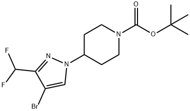 tert-butyl 4-(4-broMo-3-(difluoroMethyl)-1H-pyrazol-1-yl)piperidine-1-carboxylate Struktur