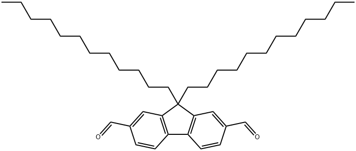 9H-Fluorene-2,7-dicarboxaldehyde, 9,9-didodecyl- Struktur