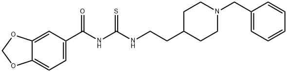 1,3-Benzodioxole-5-carboxamide, N-(((2-(1-(phenylmethyl)-4-piperdinyl) ethyl)amino)thioxomethyl)- Struktur