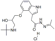 2-[4-[2-hydroxy-3-(tert-butylamino)propoxy]-1H-indol-3-yl]-N-(propan-2 -ylideneamino)acetamide hydrochloride Struktur