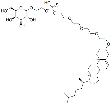 O-(11-(5-cholesten-3-yloxy)3,6,9-trioxaundecyl) O-(2-(galactopyranosyloxy)ethyl) phosphorothioate Struktur