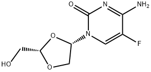 5-fluoro-1-(2-(hydroxymethyl)-1,3-dioxolan-4-yl)cytosine Struktur