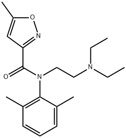 N-(2-diethylaminoethyl)-N-(2,6-dimethylphenyl)-5-methyl-oxazole-3-carb oxamide Struktur