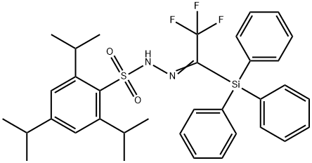 TRIFLUOROACETYLTRIPHENYLSILANE 2,4,6-TRIISOPROPYLBENZENESULFONYLHYDRAZONE Struktur