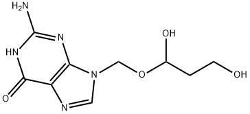 9-(1'-hydroxy-2'-(hydroxymethyl)ethoxy)methylguanine Struktur