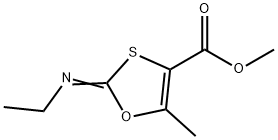 1,3-Oxathiole-4-carboxylicacid,2-(ethylimino)-5-methyl-,methylester(9CI) Struktur