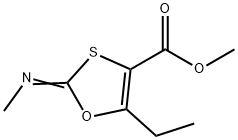 1,3-Oxathiole-4-carboxylicacid,5-ethyl-2-(methylimino)-,methylester(9CI) Struktur