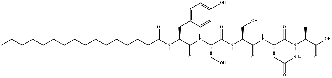 N-palmitoyl-tyrosyl-seryl-seryl-asparaginyl-alanine Struktur