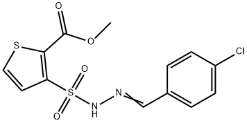 methyl 3-[[(4-chlorophenyl)methylideneamino]sulfamoyl]thiophene-2-carb oxylate Struktur