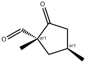 Cyclopentanecarboxaldehyde, 1,4-dimethyl-2-oxo-, trans- (9CI) Struktur