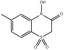 4-Hydroxy-6-methyl-2H-1,4-benzothiazin-3(4H)-one 1,1-dioxide Struktur