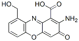 2-Amino-9-hydroxymethyl-3-oxo-3H-phenoxazine-1-carboxylic acid Struktur