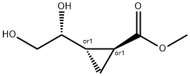 Cyclopropanecarboxylic acid, 2-(1,2-dihydroxyethyl)-, methyl ester, [1alpha,2beta(S*)]- Struktur