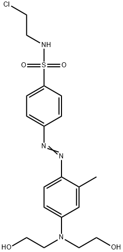 p-[[4-[bis(2-hydroxyethyl)amino]-o-tolyl]azo]-N-(2-chloroethyl)benzenesulphonamide Struktur