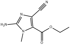 1H-Imidazole-5-carboxylicacid,2-amino-4-cyano-1-methyl-,ethylester(9CI) Struktur