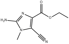 1H-Imidazole-4-carboxylicacid,2-amino-5-cyano-1-methyl-,ethylester(9CI) Struktur