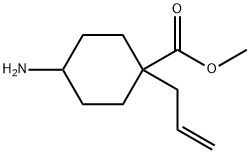 Cyclohexanecarboxylic acid, 4-amino-1-(2-propenyl)-, methyl ester (9CI) Struktur