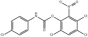 4-Chlorocarbanilic acid 3,4,6-trichloro-2-nitrophenyl ester Struktur