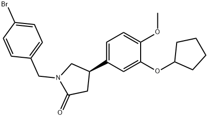 1-(4-bromobenzyl)-4-(3-(cyclopentyloxy)-4-methoxyphenyl)pyrrolidin-2-one Struktur